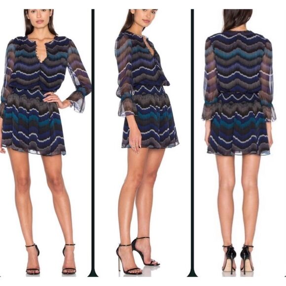Diane Von Furstenberg Dresses & Skirts - DVF Diane Von Furstenberg Silk Dress Kelley 2 Blue Mini Stretch Waist Peacock